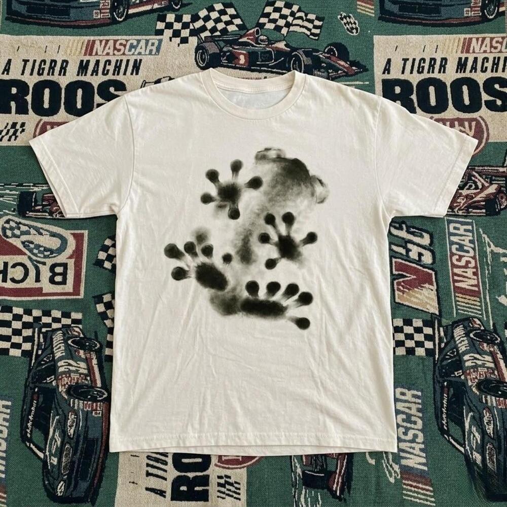 White & Black Graphic Tee With A Unique